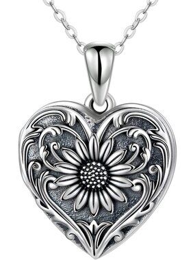 Personalized Silver Photo Locket Necklace | Custom Engraved Memorial Keepsake